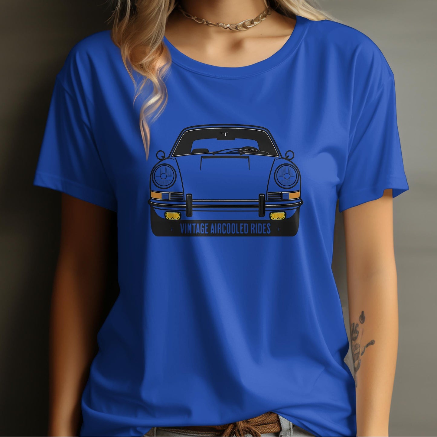 Blue Vintage Aircooled Rides Graphic Tee T-Shirt product