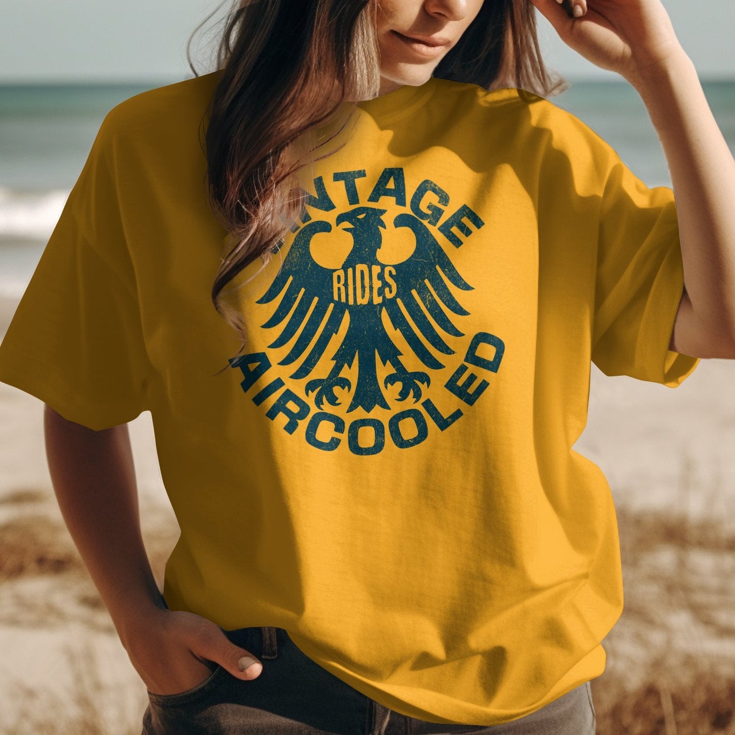 Vintage Aircooled Rides Yellow Graphic T-Shirt product type