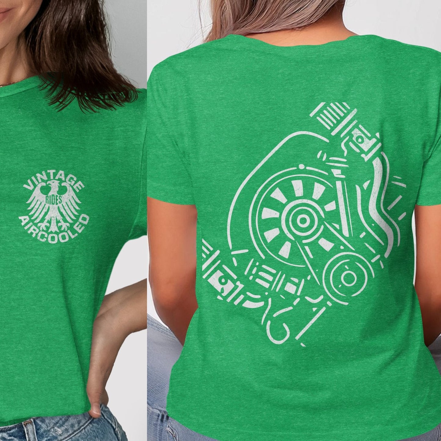 Vintage Aircooled Design Green Graphic Shirt product type