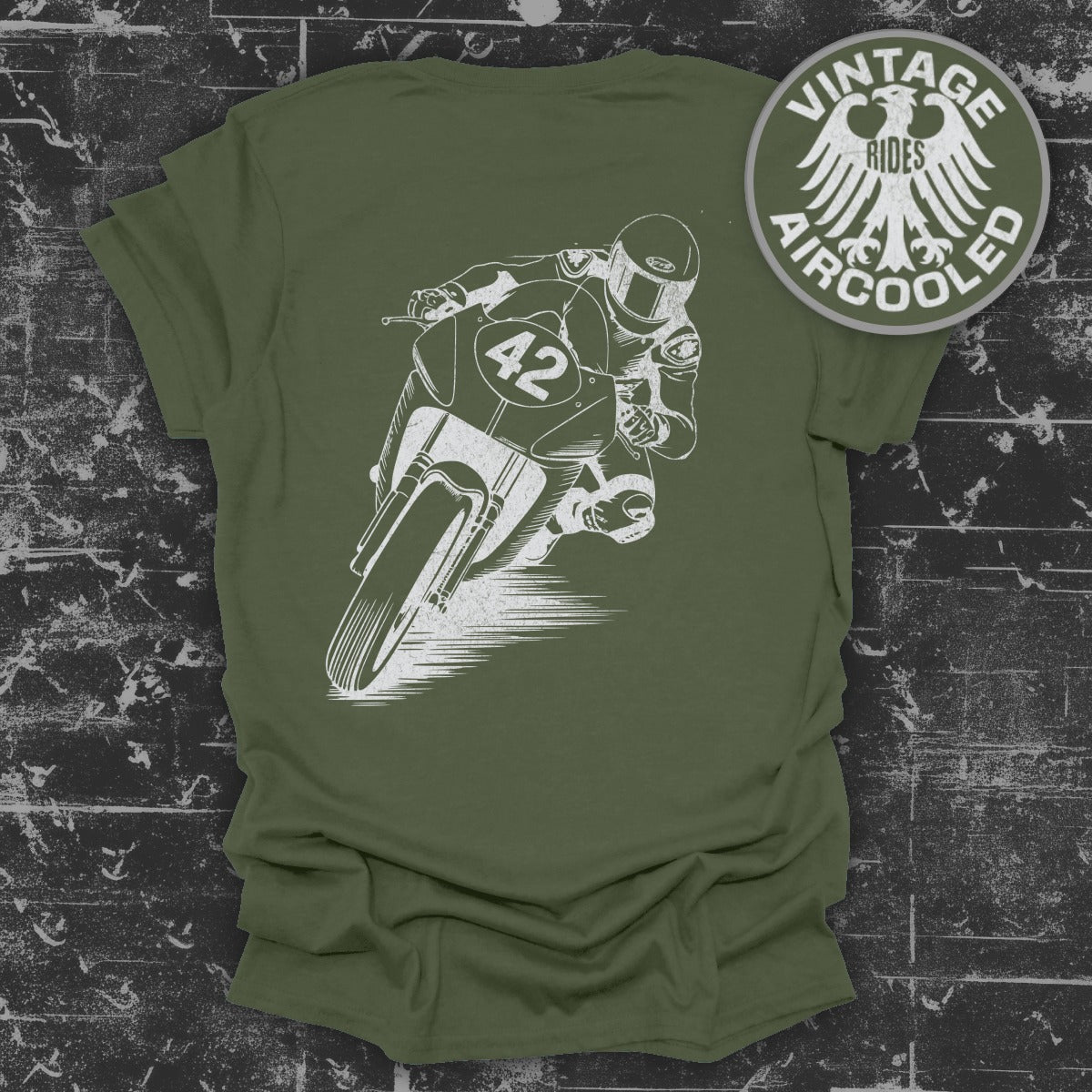 Vintage Rides Aircooled Racing Motorbike T-Shirt product type