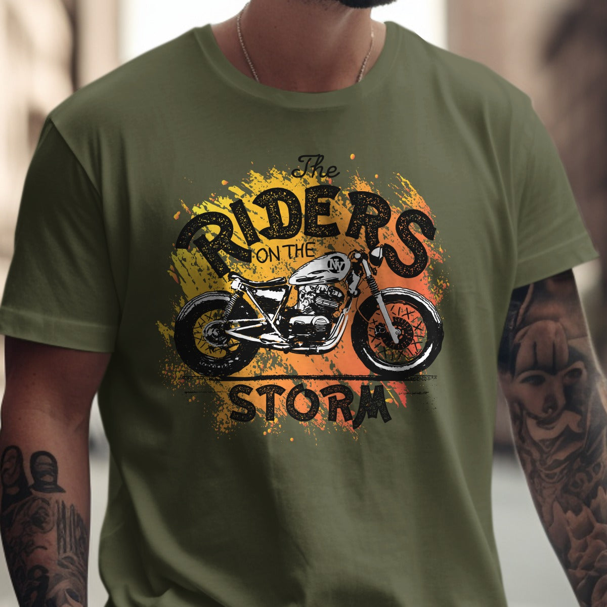 The Riders on the Storm Motorcycle T-shirt product