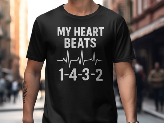 My Heart Beats 1 4 3 2 Graphic Tee Shirt product