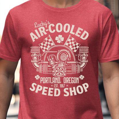 Lucky's Air-Cooled Speed Shop Red T-Shirt product type