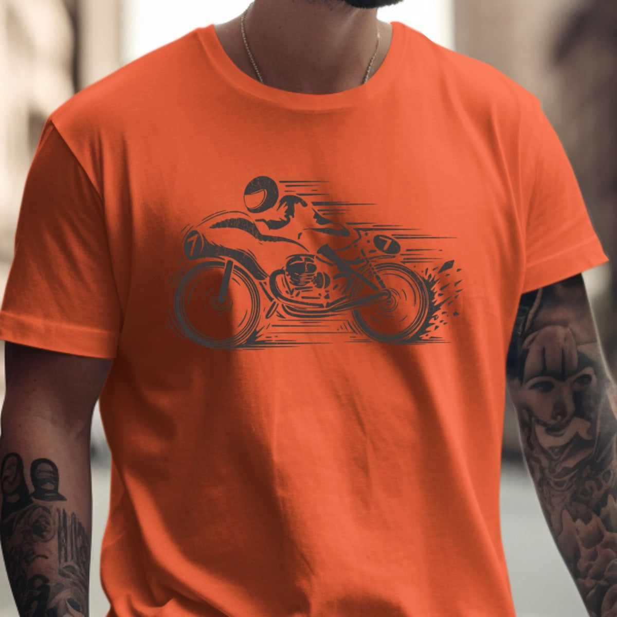 Bold Graphic Motorcycle Design T Shirt Product
