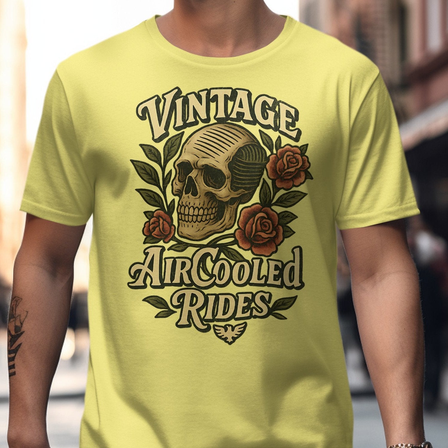 Vintage Air Cooled Rides Skull Tee Shirt product type