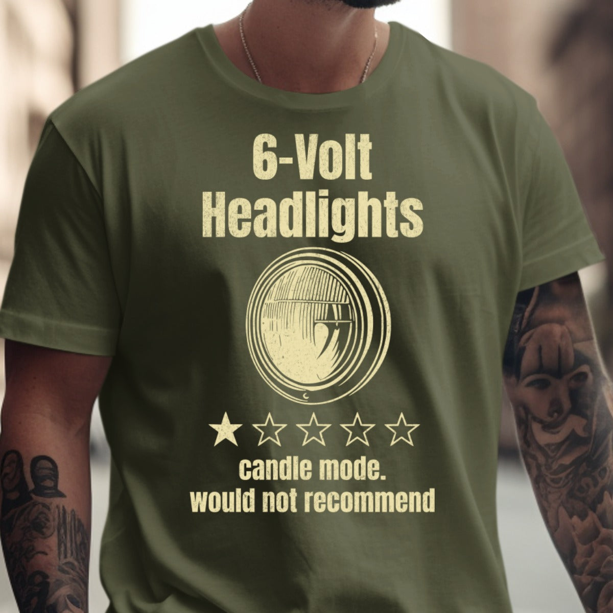 6-Volt Headlights Candle Mode Humorous Shirt product type