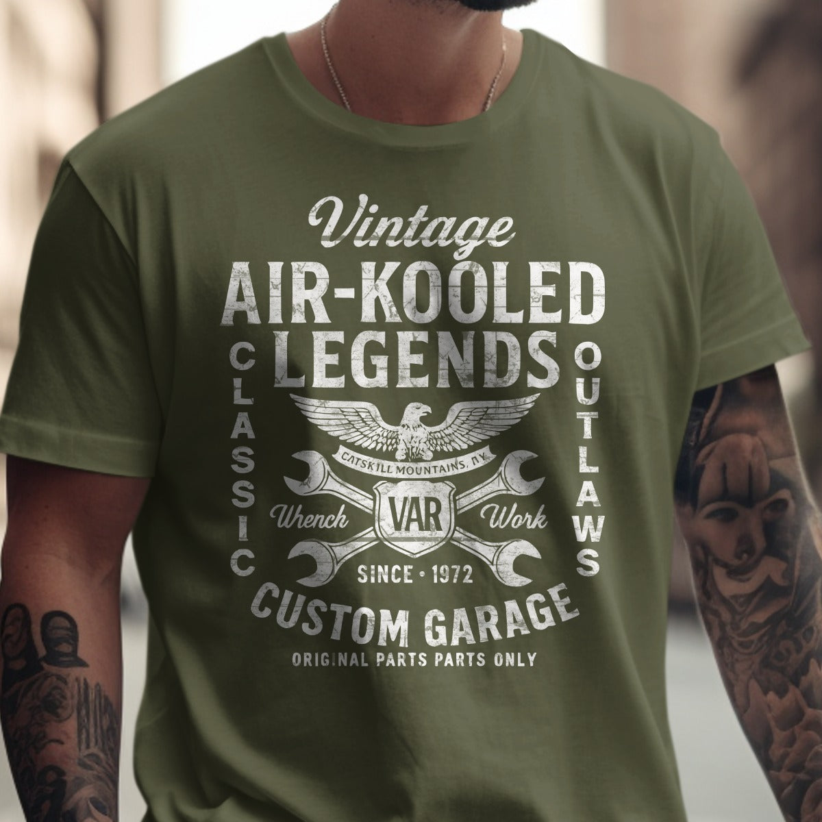 Vintage Air-Kooled Legends Graphic Custom Garage Shirt