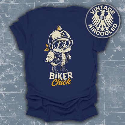Biker Chick Graphic Tee with Vintage Rides Design product type