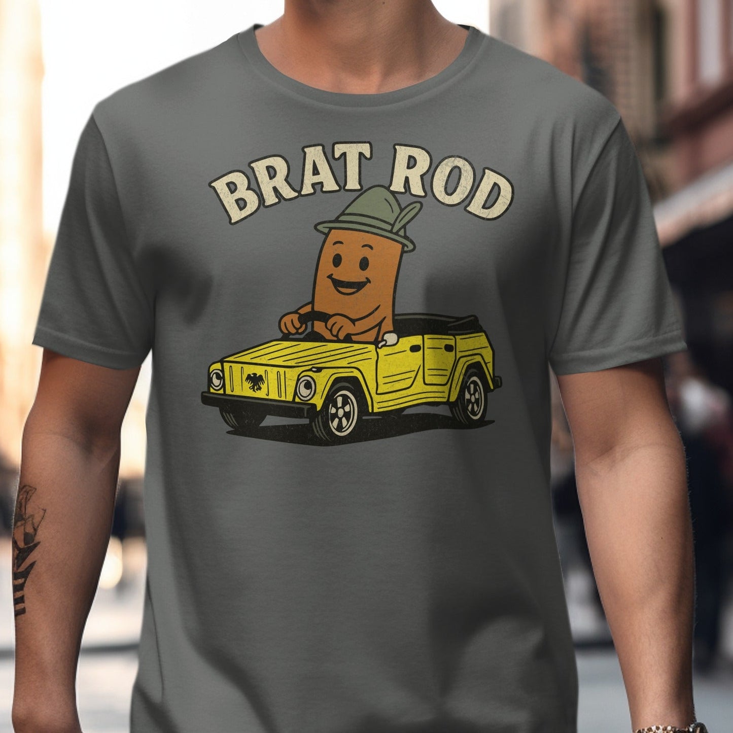Brat Rod Graphic Tee Classic Car and Sausage Design product