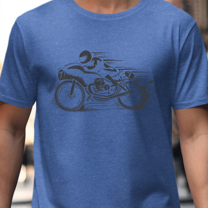 Blue T-Shirt with Motorcycle Rider Print product type