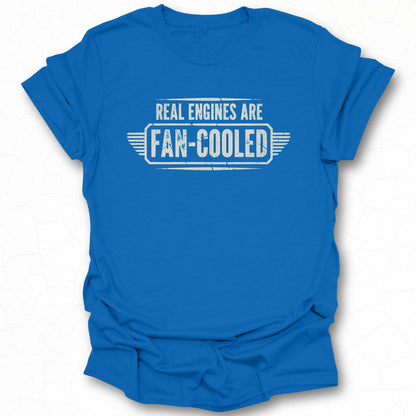 Real Engines Are Fan-Cooled Blue T-Shirt Product