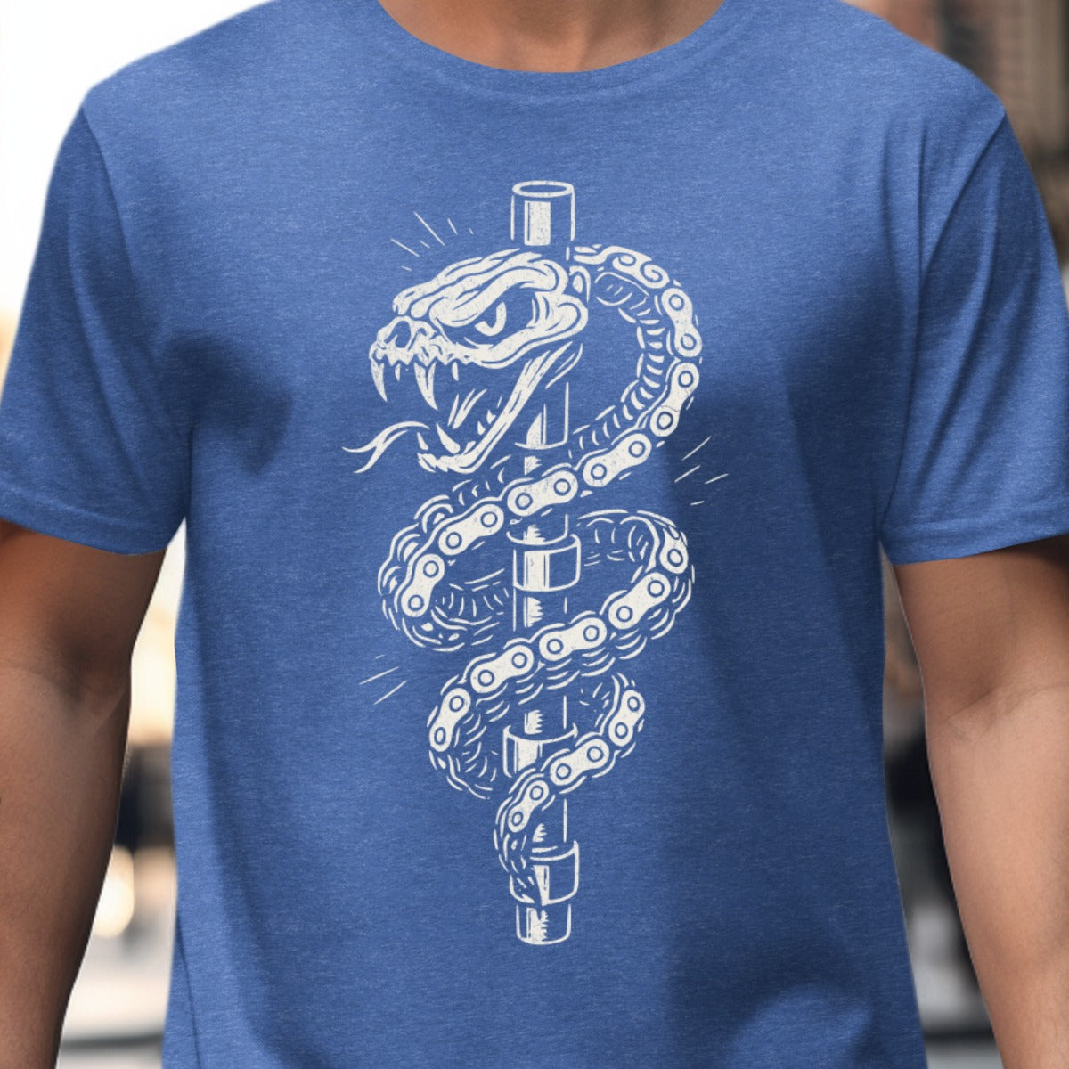 Striking Serpent Coiled Around Staff Graphic T-shirt product