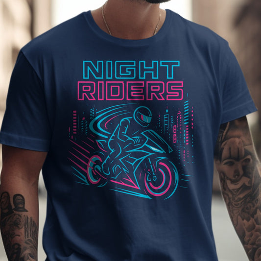 Night Riders Graphic Tee Bold Motorcycle Riding product type