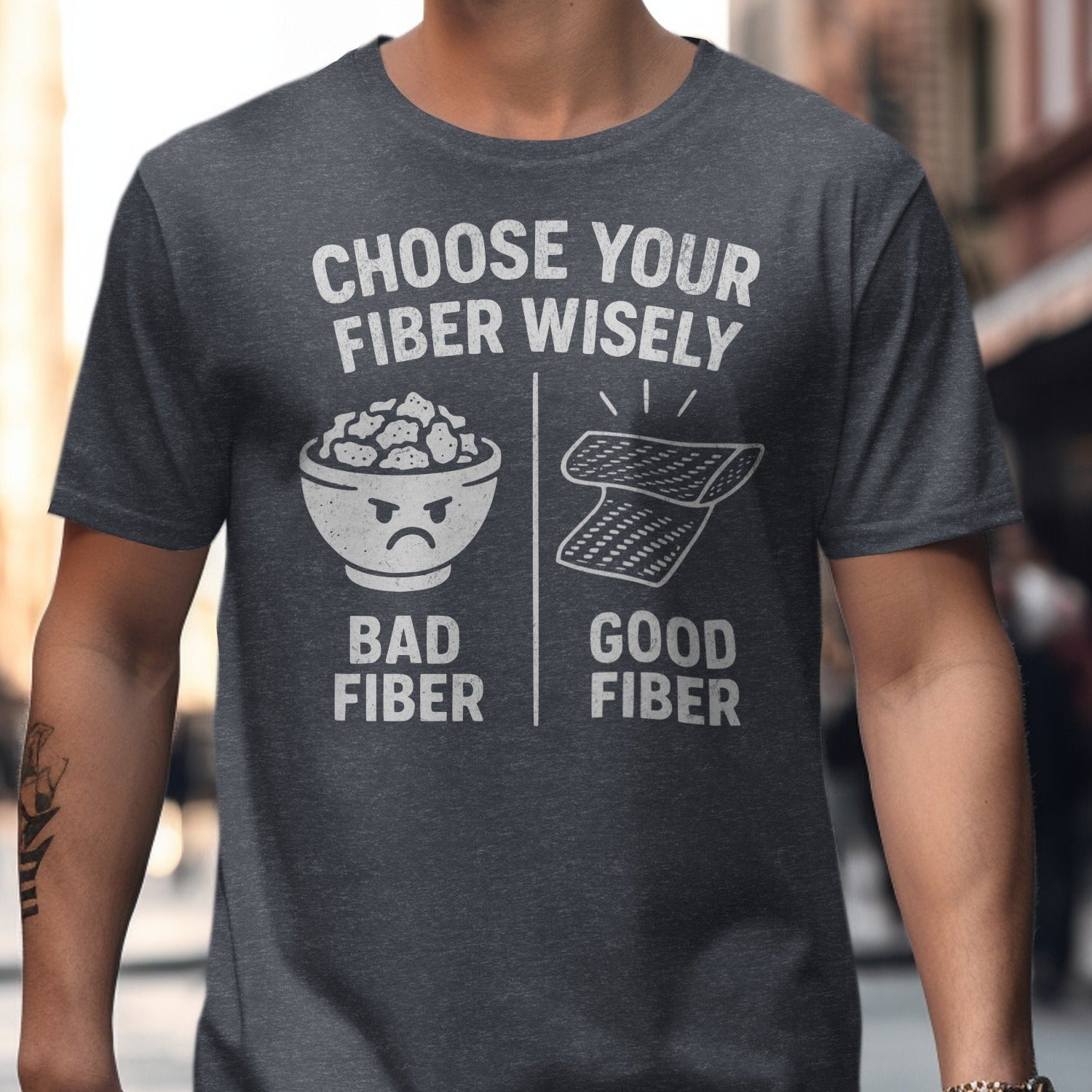 Choose Your Fiber Wisely Funny Graphic T-shirt Product