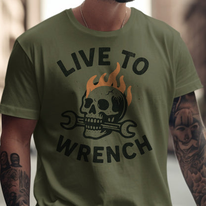 Live to Wrench Graphic Tee for Car Enthusiasts