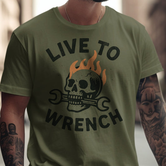 Live to Wrench Graphic Tee for Car Enthusiasts