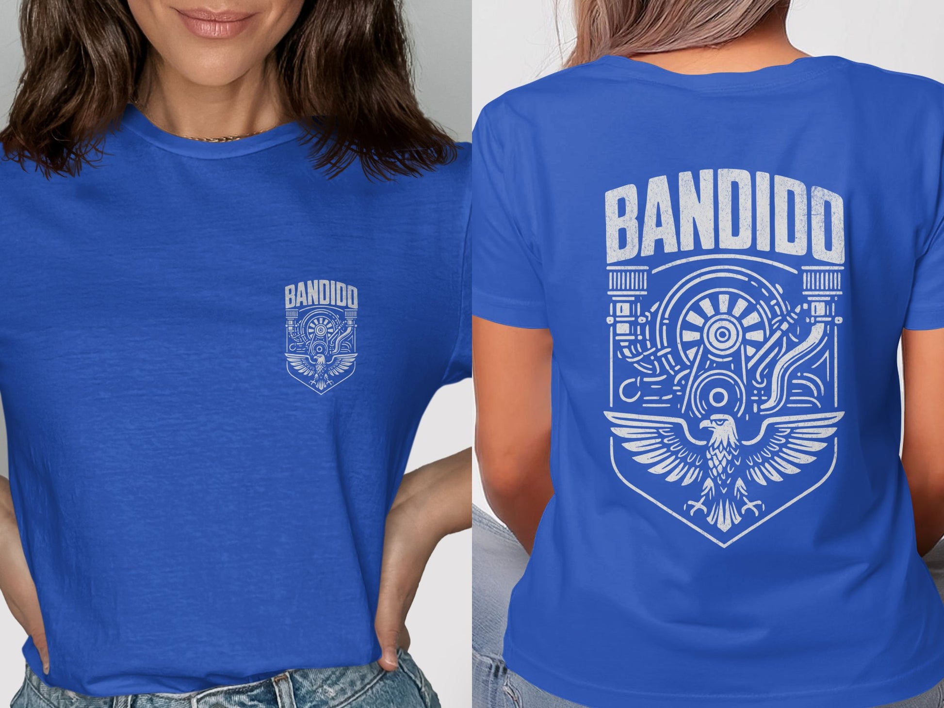 Blue Bandido Graphic Tee with Front and Back Design product type
