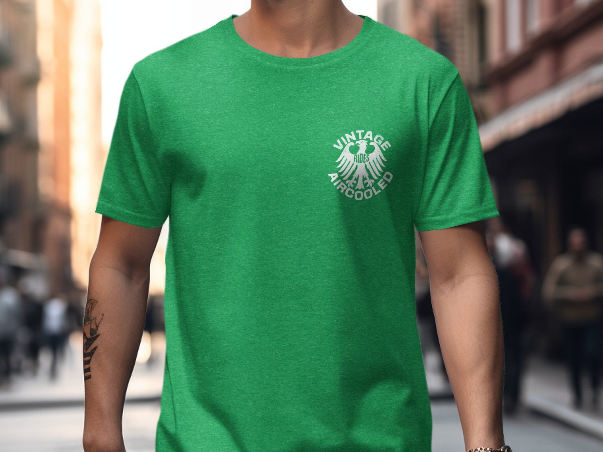 Vintage Aircooled Green T Shirt Bold Casual Product