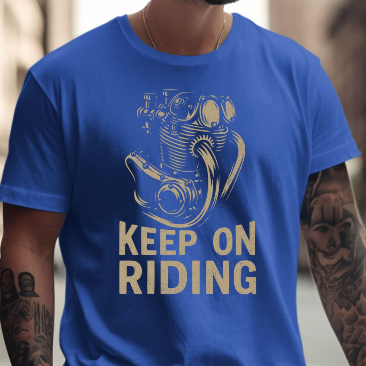 Keep On Riding Motorcycle Engine Graphic Shirt product
