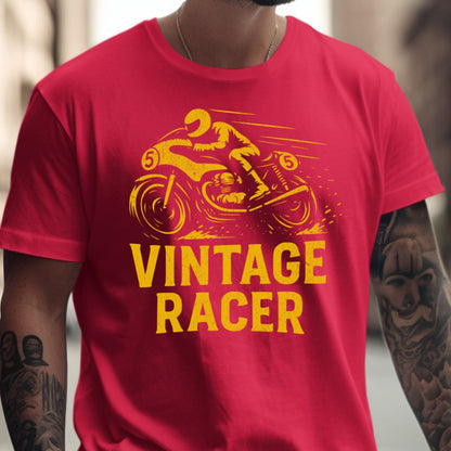 Vintage Racer Graphic Tee for Motorcycle Enthusiasts product type