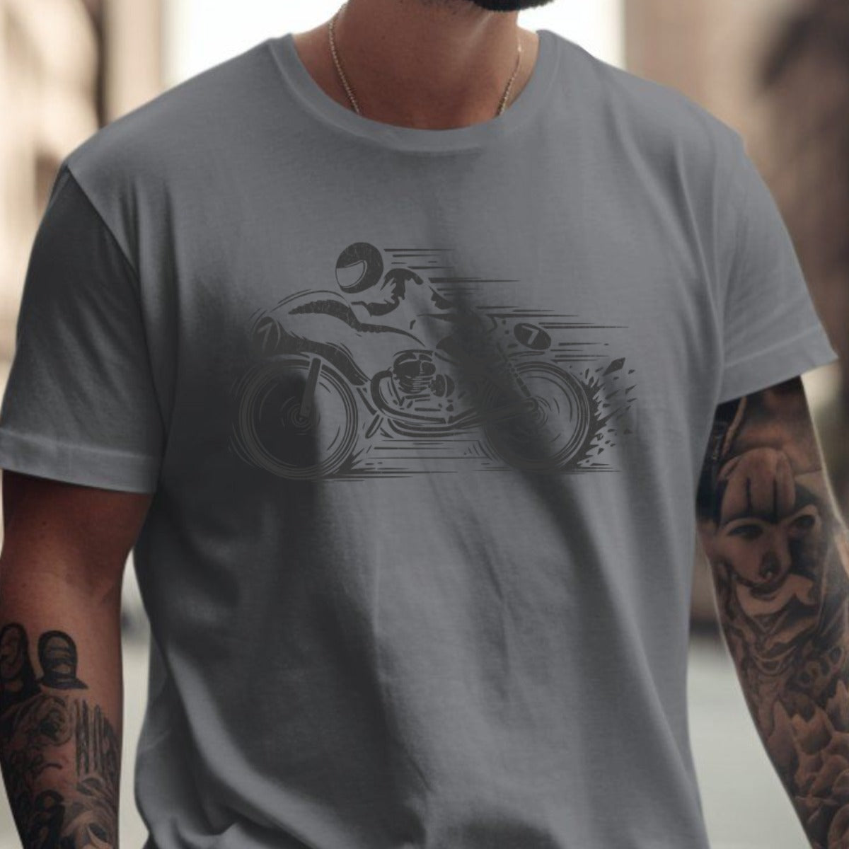 Speeding Motorcycle Graphic T-Shirt product type