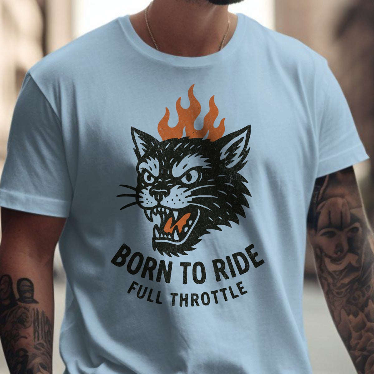 Born To Ride Full Throttle Graphic T-Shirt