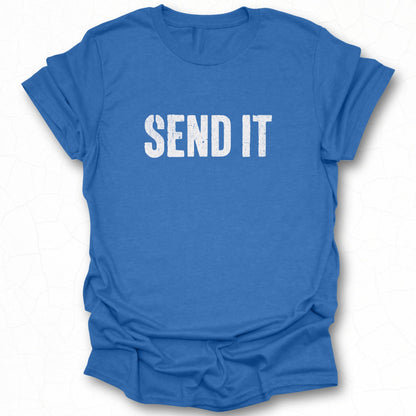 Send It Blue Graphic Tee Shirt for Casual Wear