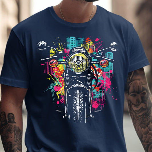 Urban Street Motorcycle Art Design T-Shirt product type