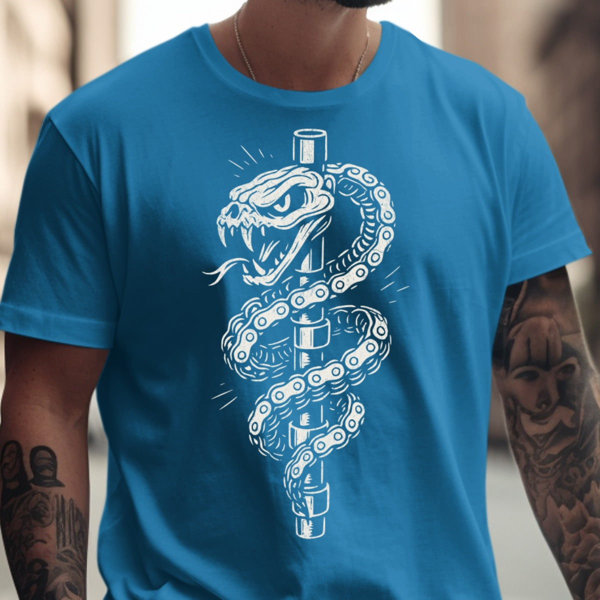 Fierce Snake Wrapped Around Pole Design T-shirt product type