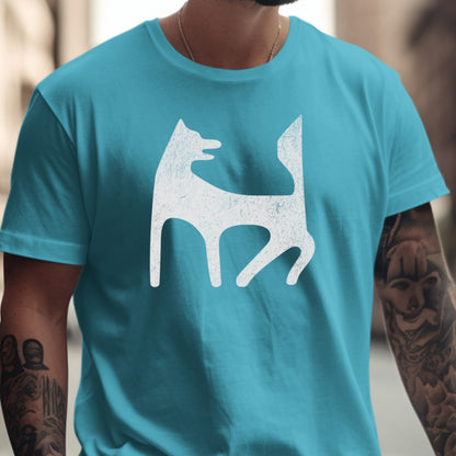 Unique Graphic Tee with Artistic Dog Silhouette product type