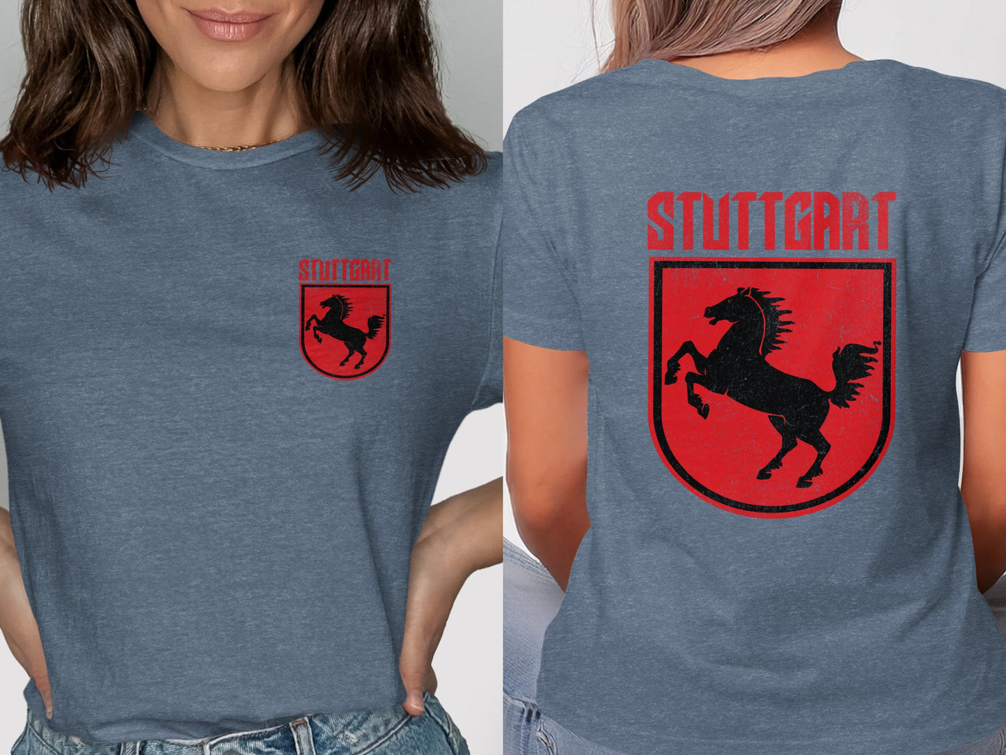 Stylish Stuttgart Horse Graphic Print Tee Shirt product