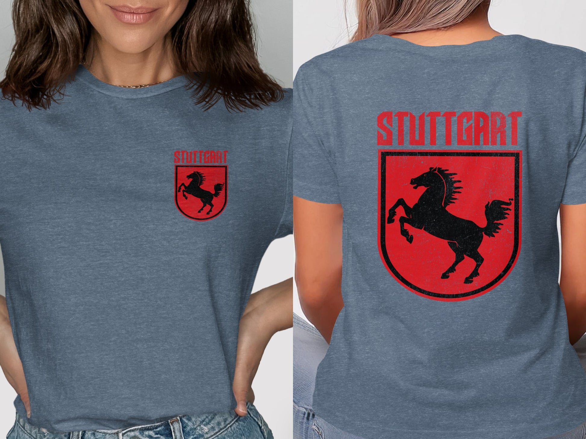 Stylish Stuttgart Horse Graphic Print Tee Shirt product