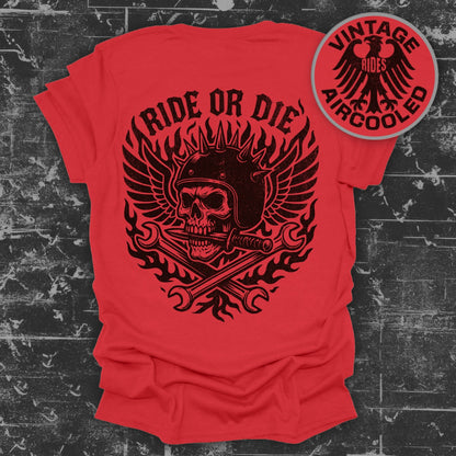 Ride or Die Skull and Wrench Themed Shirt Product Type