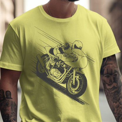 Speeding Motorcyclist Graphic Tee Shirt product type