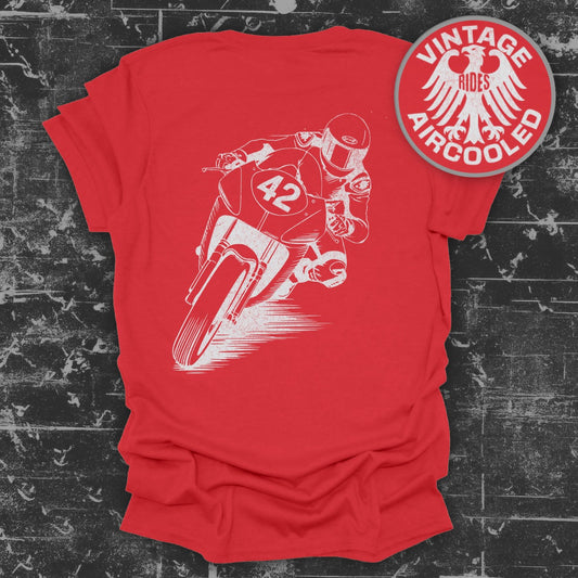 Vintage Rides Red Motorcycle Graphic T-Shirt product
