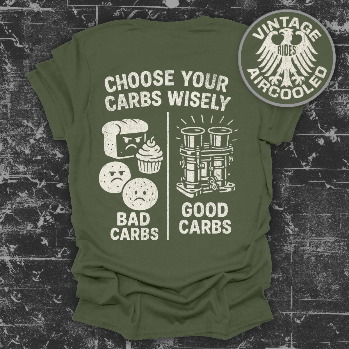 Choose Your Carbs Wisely Funny Graphic T-shirt