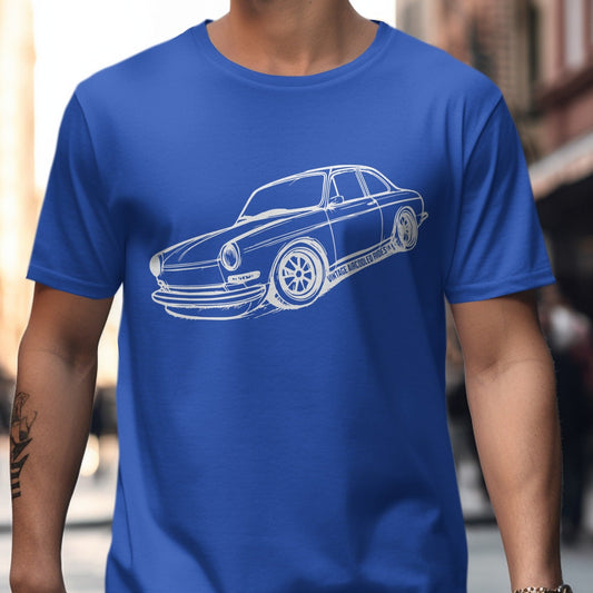 Classic Car Blueprint Graphic Short Sleeve T-shirt product