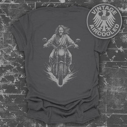 Jesus Riding Classic Vintage Aircooled Motorcycle T-Shirt product