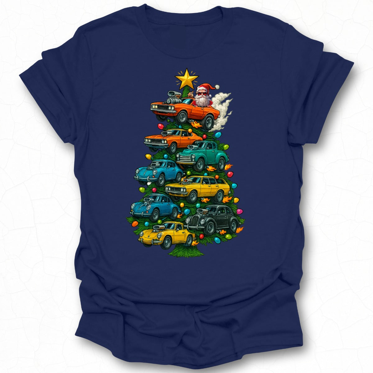 Christmas Tree Design Featuring Classic Cars Shirt