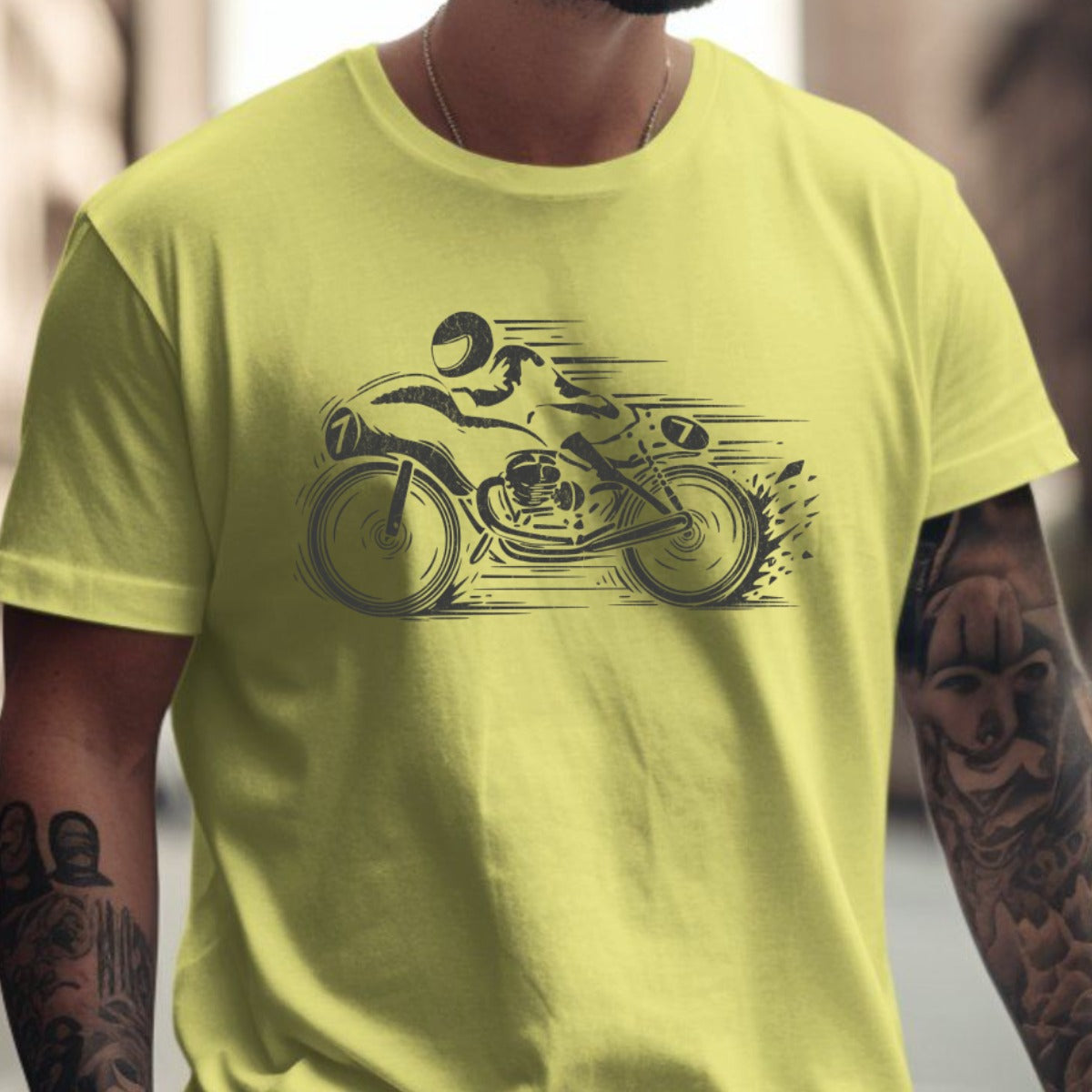 Bold Graphic Tee with Motorcycle Design product type