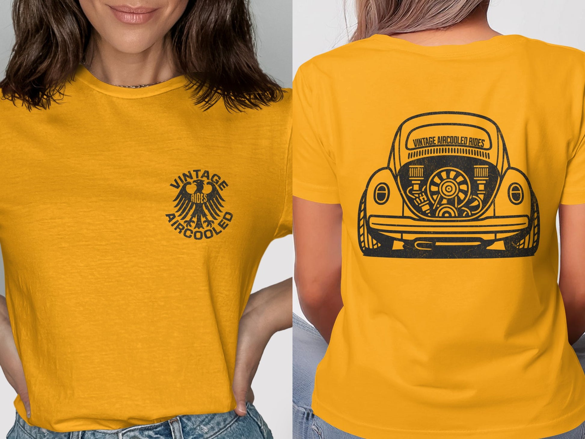 Vintage Air Cooled Yellow Graphic Tee product