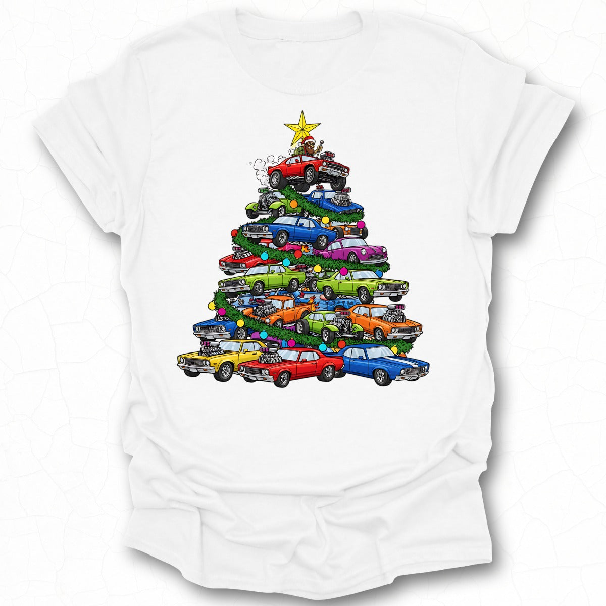 Christmas Tree Made Of Colorful Cars T-shirt