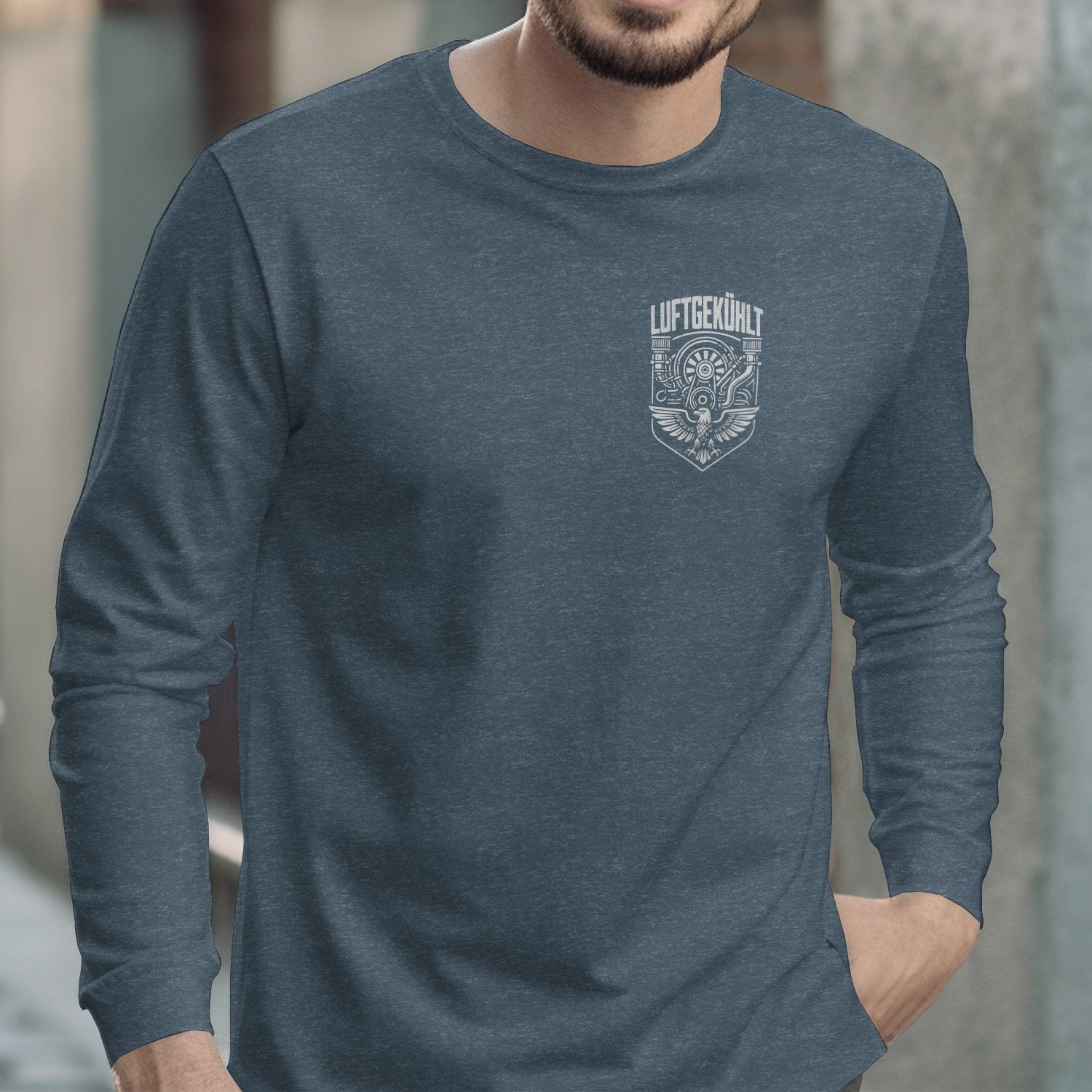 Stylish Blue Graphic Print Long Sleeve Shirt product type