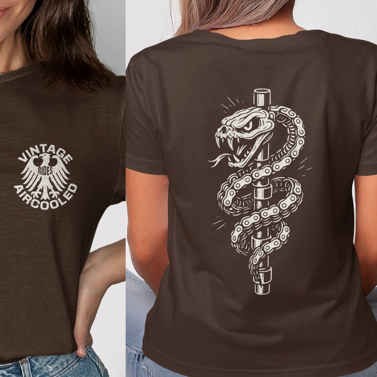 Vintage Air Cooled Motorcycle Snake Chain T-shirt product type