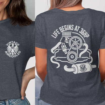 Life Begins At 36HP Vintage Aircooled T-Shirt product type