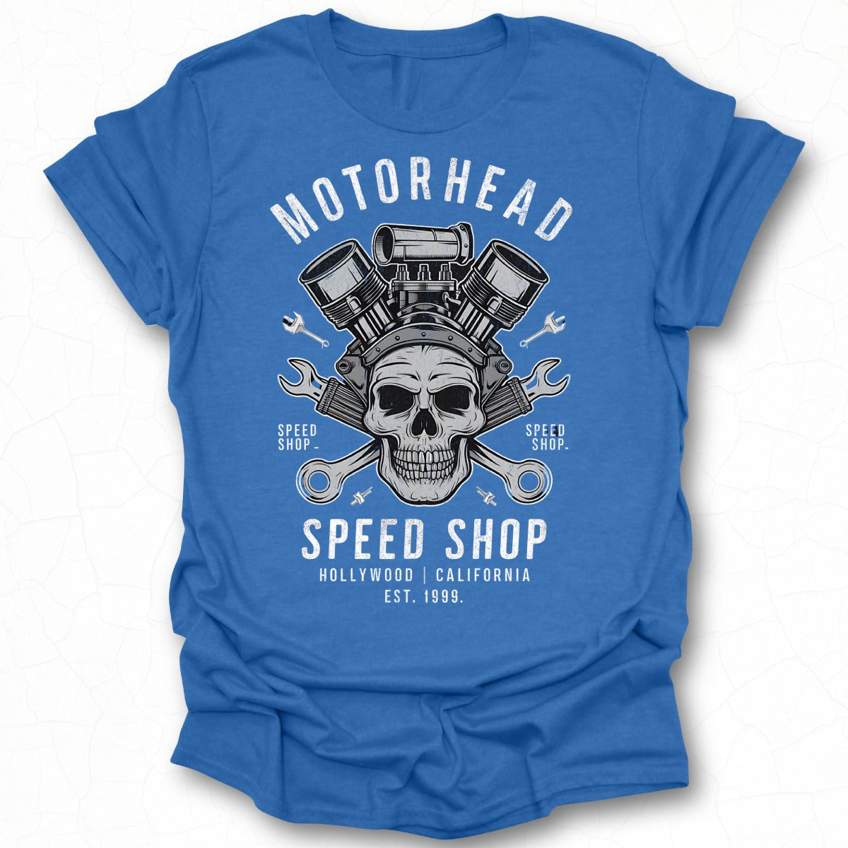 Motorhead Speed Shop Skull and Pistons Graphic Tee