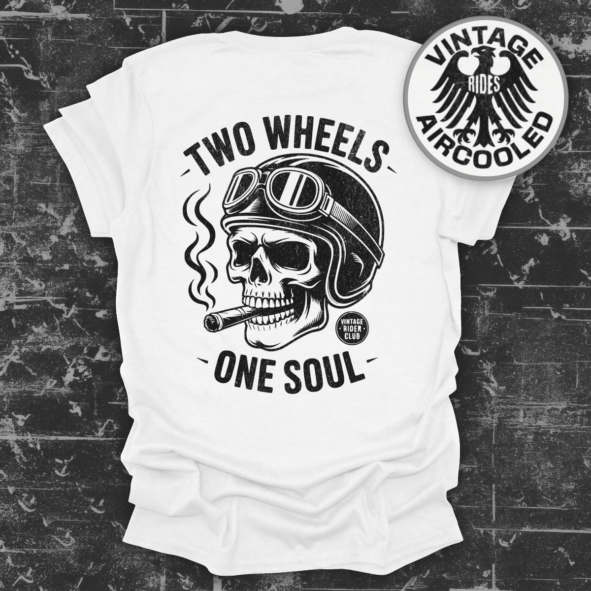 Two Wheels One Soul Skull Design Motorcycle Shirt