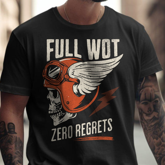Full Wot Zero Regrets Skull Helmet T-Shirt product