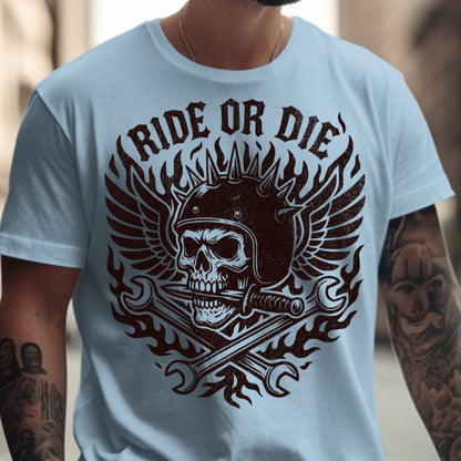Ride or Die Skull with Crossed Wrenches T-shirt product
