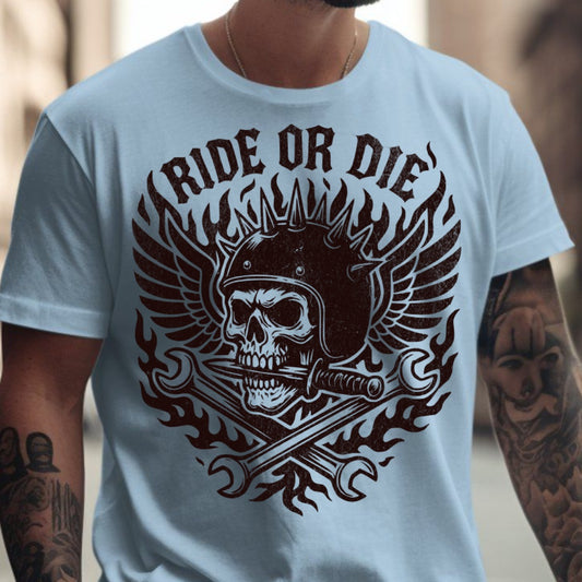 Ride or Die Skull with Crossed Wrenches T-shirt product